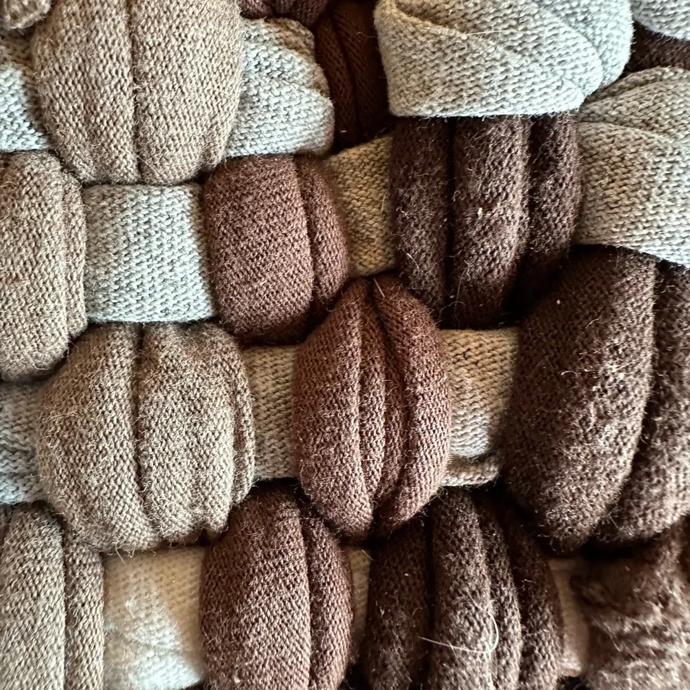 Handwoven Loomed Rag Rug Bathroom Kitchen Entry Giant Trivet Rust Loose Weave
